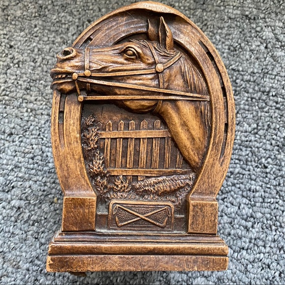 Thoroughbred Horse Vintage Bookends RARE Polo - Picture 5 of 5
